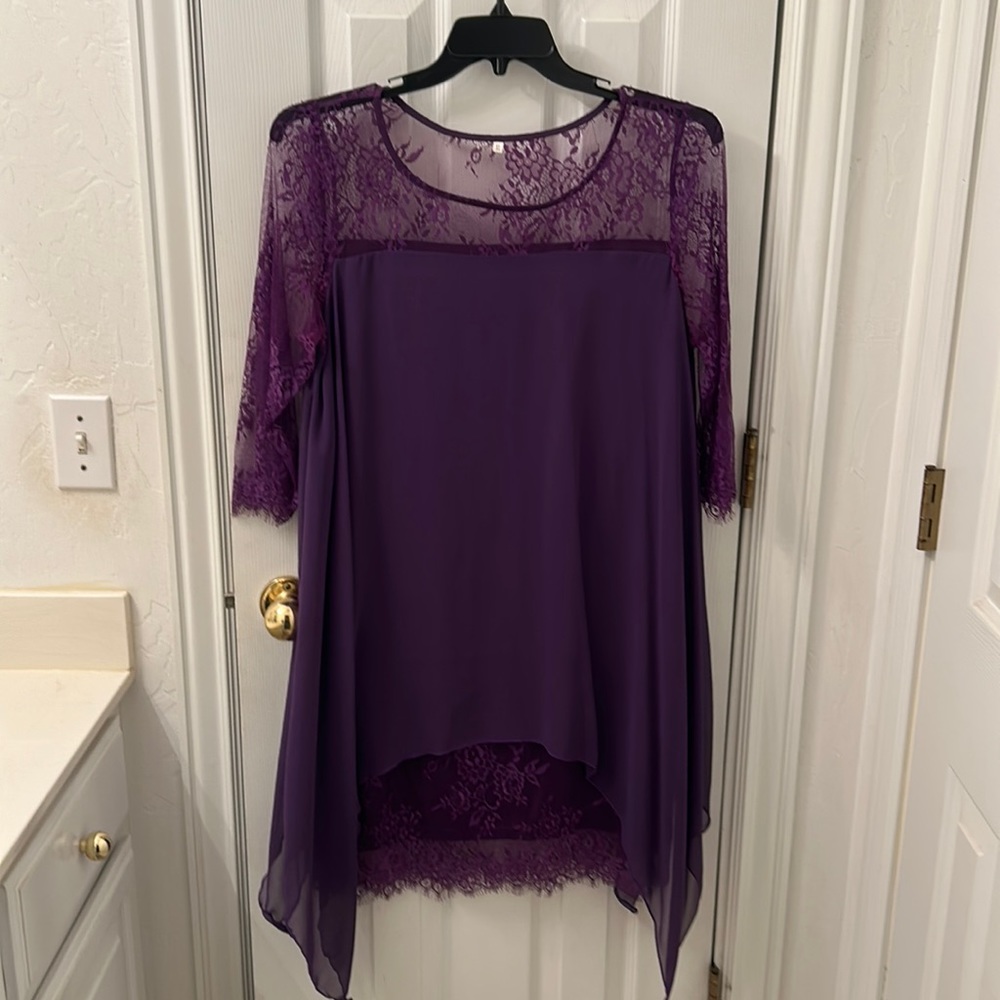 Beautiful purple with lace.  Very stylish